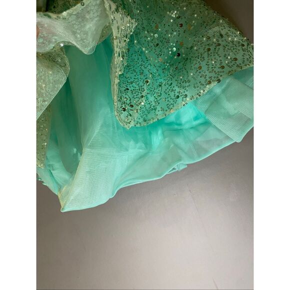 Pseadujcn Mint Teal Sequin Satin Bows Pageant Dress Formal Dress NWT 4 - Picture 4 of 12